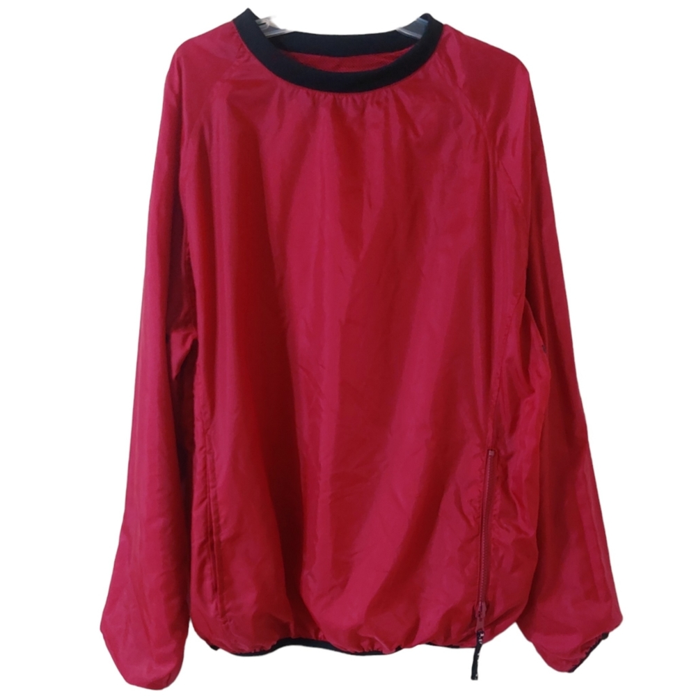 LF Windwear Men's XL Red & Black Windbreaker Pull Over Sports Outdoor Sweater